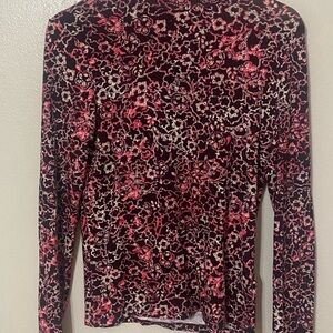 Scotch & Soda Floral Long Sleeve Top - Pink and Black